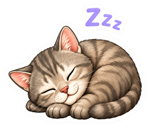 Sleeping cat sticker
